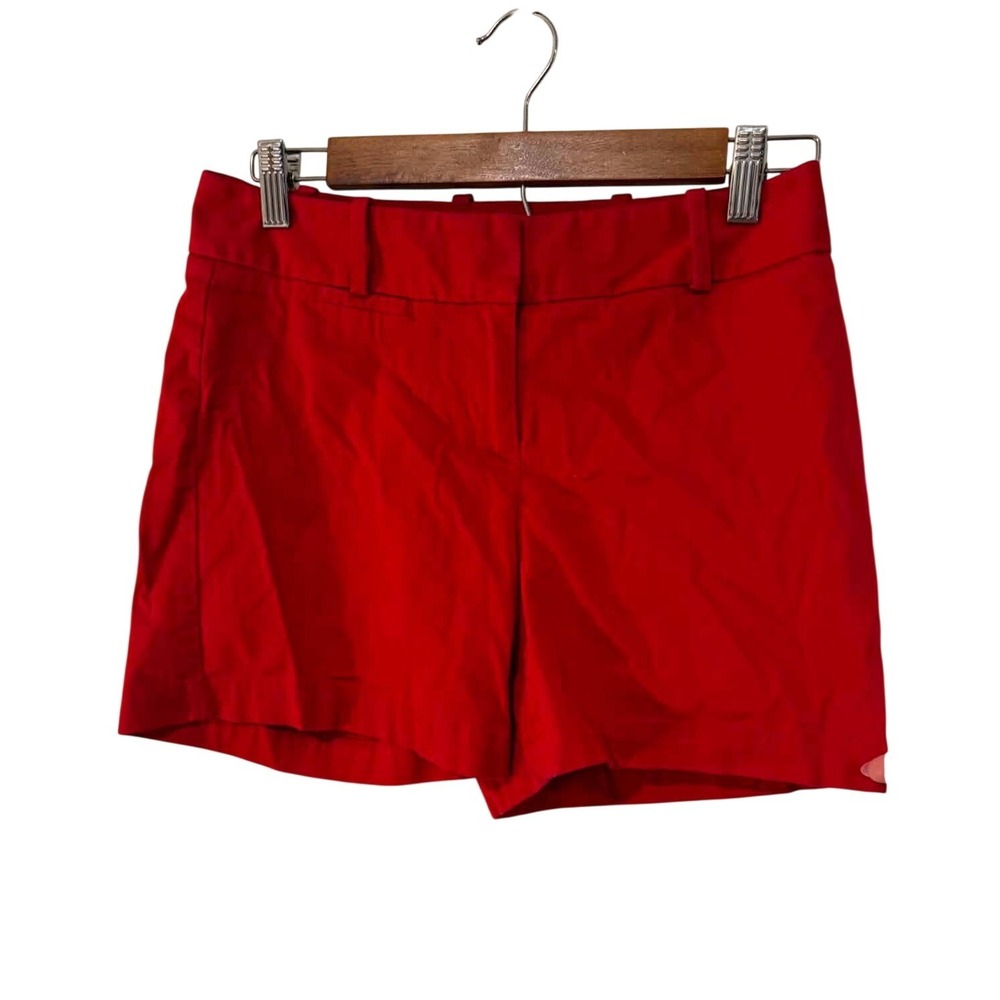 Talbots Shorts Women 2P Red Excellent Cotton Stretch Chino Casual Preppy